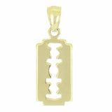 14k Yellow Gold Razor Blade Charm Pendant 1.1 grams