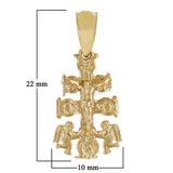 10k Yellow Gold Angels Caravaca Crucifix Cross Charm Pendant 1 gram