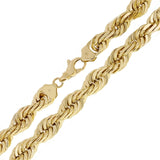 14k Yellow Gold Solid Diamond Cut Rope Chain Necklace 26" 12mm 263 grams