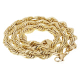 14k Yellow Gold Solid Diamond Cut Rope Chain Necklace 26" 12mm 263 grams