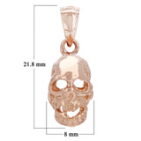 14k Yellow White or Rose Gold Skeleton Skull Charm Pendant Punk Retro 2.5 grams