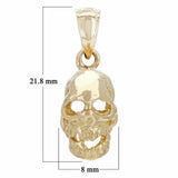 14k Yellow White or Rose Gold Skeleton Skull Charm Pendant Punk Retro 2.5 grams