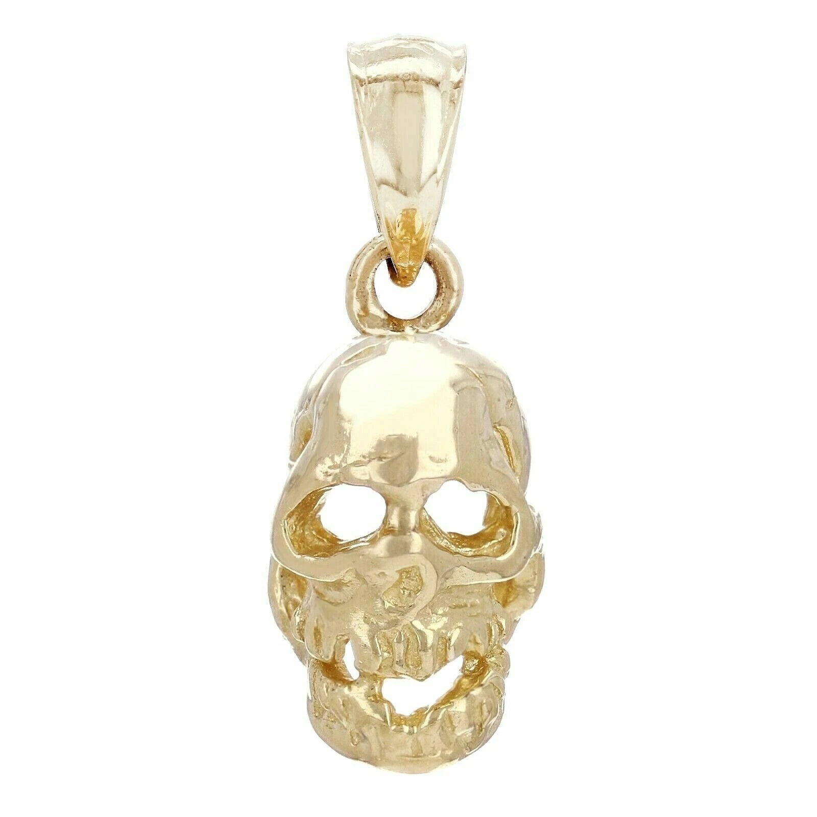 14k Yellow White or Rose Gold Skeleton Skull Charm Pendant Punk Retro 2.5 grams