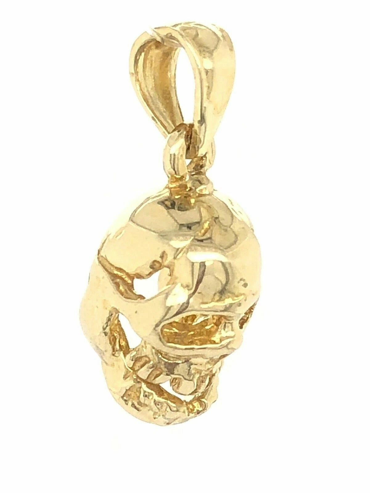 14k Yellow White or Rose Gold Skeleton Skull Charm Pendant Punk Retro 2.5 grams