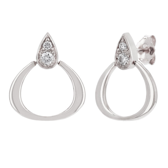 14k White Gold 0.23ctw Diamond Pear-Shaped Tear Drop Earrings