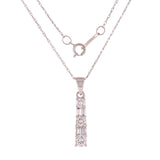 14k White Gold 0.50ctw Diamond Anniversary Linear Pendant Necklace