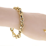 Italian 14k Yellow Gold Hollow Fancy Open Link Bracelet 8" 10.5mm 11.3 grams