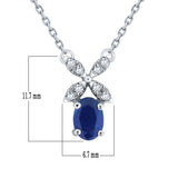 14k White Gold 0.05ctw Sapphire & Diamond XO Hugs & Kisses Drop Pendant Necklace
