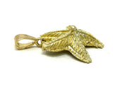 10k Yellow Gold Solid Diamond-Cut Star Fish Charm Pendant 2.7 grams