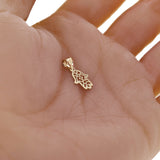 Italian 14k Yellow Gold Small Hamsa Hand of Fatima Charm Pendant  0.4 grams
