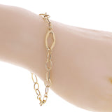 Italian 14k Yellow Gold Hollow Oval Link Bracelet 7.5" 8.3mm 2.8 grams