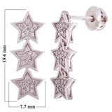 14k White Gold 0.3ctw Diamond Stars Drop Earrings