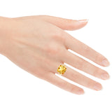 14k Yellow Gold Solitaire Cocktail Split Shoulder Ring Size 7