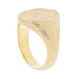 Men's 14k Yellow Gold Signet Ring Band Satin Finish Size 8 13 mm 15.1 grams