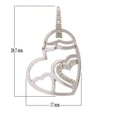 14k White Gold 0.12ctw Diamond Hinge Heart Pendant w/ Open & Close Bail