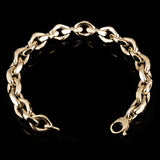 Italian 14k Yellow Gold Hollow Fancy Open Link Bracelet 8" 10.5mm 11.3 grams