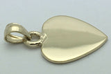 14k Yellow Gold Solid Plain Flat Engravable Heart Charm Pendant 2.8 grams