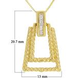 14k Yellow Gold 0.05 Diamond Door-Knocker Pendant Necklace 18"