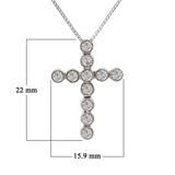 10k White Gold 0.50ctw Diamond Modern Classic Cross Floating Pendant Necklace