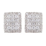 14k White Gold 1.50ctw Diamond Rectangle Earrings