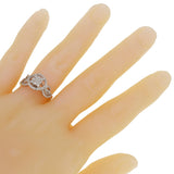 14k White Gold 0.70ctw Diamond Love Knot Matching 2 Piece Bridal Ring Set Size 7
