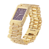14k Yellow Gold Solid Watch Link Band Geneve w/Diamond 7.5-8" 26.6mm 66.9 grams