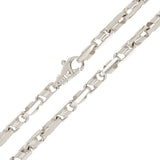 14k White Gold Handmade Fashion Link Necklace 18" 5mm 32 grams