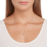 14k Rose Gold 0.15 ctw Diamond and Morganite Figure Eight Pendant Necklace 18"