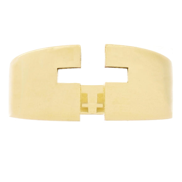 14k Yellow Gold Open Front Cut-out Cross Ring Band Size 8- 9.7mm 7.4 grams