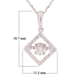 14k White Gold 0.25ctw Heartbeat Diamonds in Rhythm Pendant Necklace 18"