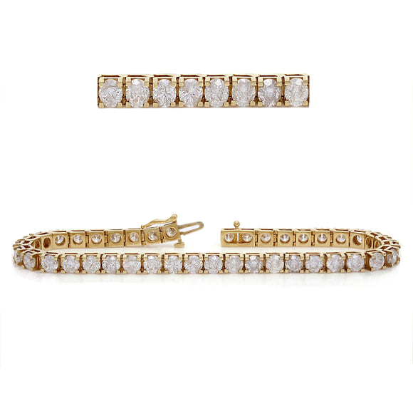 14k Yellow Gold 13.73ctw Diamond Luxury Tennis Bracelet 8