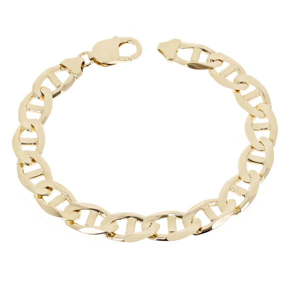 10k Yellow Gold Concave Mariner Gucci Chain Bracelet 9