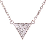14k White Gold 0.25ctw Diamond Geometric Triangle Pendant Necklace 16"
