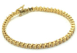 14k Yellow Gold 0.33 CTW Diamond Tennis Bracelet S-Link 7" 4mm 10.7 grams