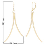 Italian 14k Yellow Gold Polished Infinity Dangle Earrings 2.7"