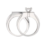 14k White Gold 0.85ctw Princess Cut Diamond Matching 2 Piece Bridal Ring Set Sz7