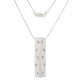 Italian 14k White Gold 0.08ctw Diamond Linear Pendant Necklace
