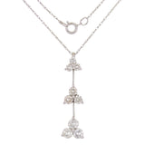 14k White Gold 1ctw Diamond Three-Stone Interval Journey Pendant Necklace 18"