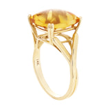 14k Yellow Gold Solitaire Cocktail Split Shoulder Ring Size 7