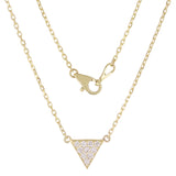 14k Yellow Gold 0.25ctw Diamond Geometric Triangle Pendant Necklace 16"