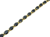 14k Yellow Gold Oval Black Onyx Bracelet 6.75" 20 pcs Onyx