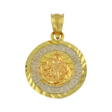14k Tri Color Gold Mi Primera Comunion First Communion Pendant Medal Round Charm