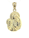 14k Yellow Gold Mother Mary Baby Jesus Medal Charm Pendant 1.7 grams