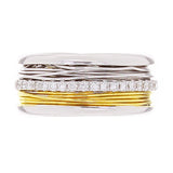 14k Yellow & White Gold 1/3ctw Wire Wedding Band Ring Size 6.5