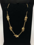 Italian 14k Yellow Gold Rolo Chain with Oval Charms Necklace 16" 9.3 g