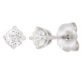 14k White Gold 0.38ctw Diamond Solitaire Petite Stud Earrings