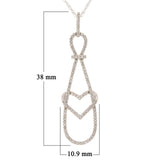 10k White Gold 0.33ctw Diamond Heart Love Message in a Bottle Pendant Necklace