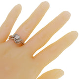 14k White Gold 0.15ctw Diamond Matching Engagement Ring & Ring Guard Set Size 7
