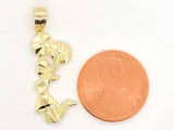 10k Yellow Gold Jumping Cheerleader with Pom Poms Charm Pendant 1.1 grams
