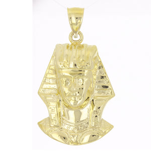 14k Yellow Gold 3D Egyptian King Tut Pharaoh Charm Pendant 9 grams